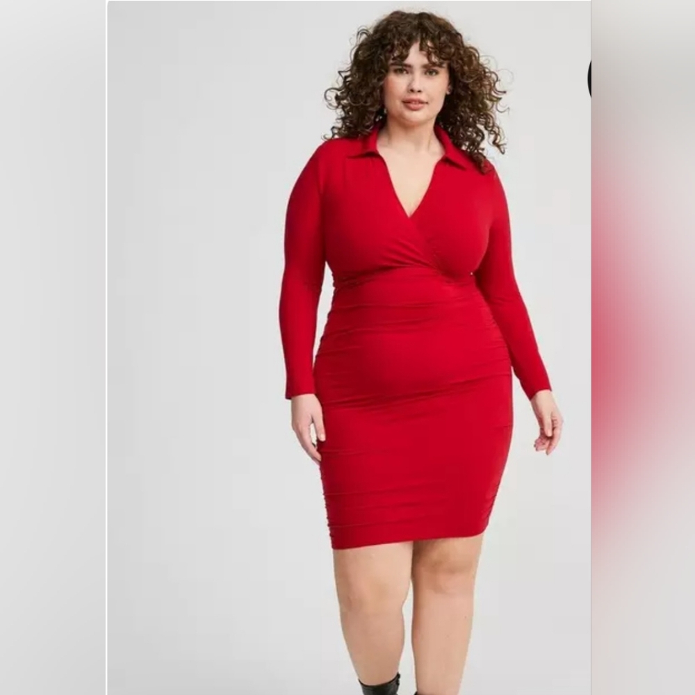 Torrid Red Long Sleeve Dress